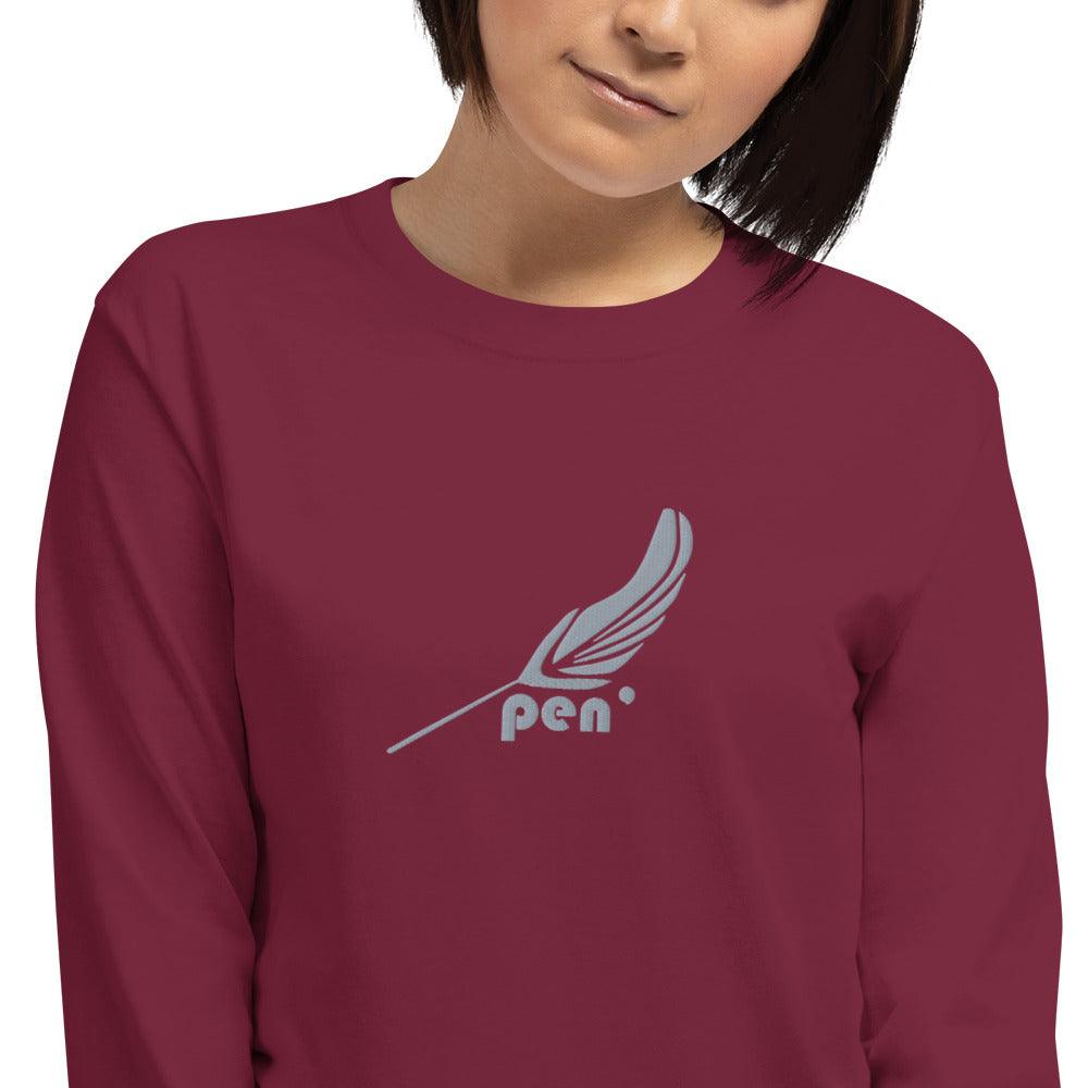 Pen' burgundy WR – Eco Friendly Long - Sleeve Tee - Pen'
